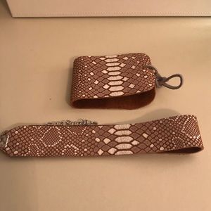 NEW ALV chocker and cuff set snakeskin print rose